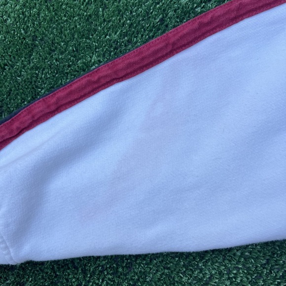 VTG Nautica Hoodie Mens XL White Striped Full Zip Skater Boxy Spellout 90s Y2K - Picture 7 of 12